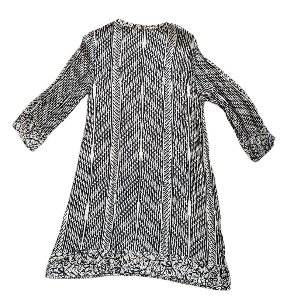 Soft Surroundings Black & Cream Mixed Print Raven Dress Size L | Boho Artsy - Picture 6 of 11